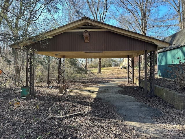 view of parking featuring a carport