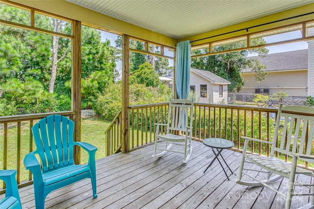 view of sunroom