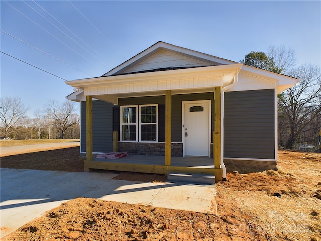 view of front of property with a porch