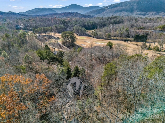 aerial view featuring a mountain view