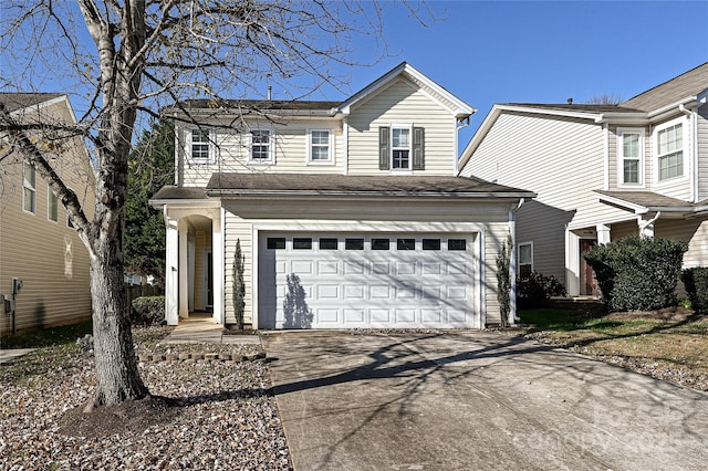 view of front of home with a garage