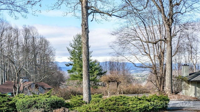 exterior space featuring a mountain view