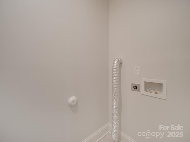 laundry room with washer hookup and electric dryer hookup