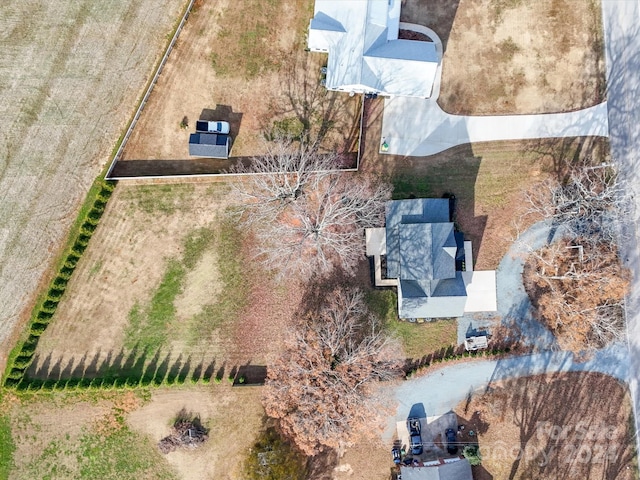 aerial view featuring a rural view