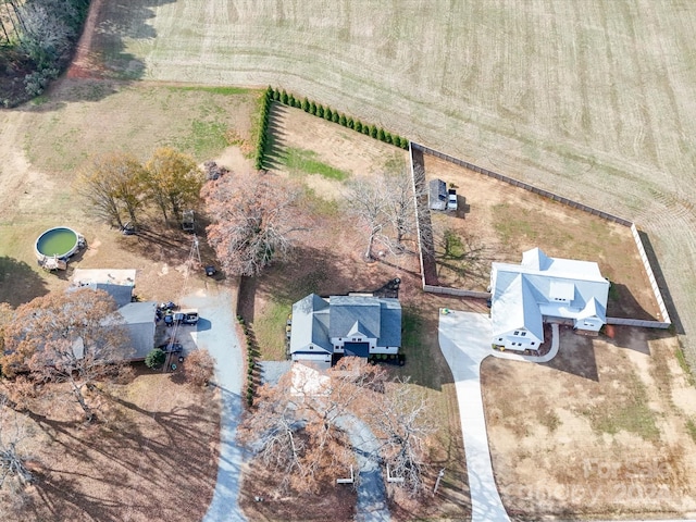 drone / aerial view featuring a rural view