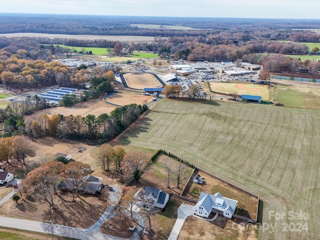 aerial view featuring a rural view