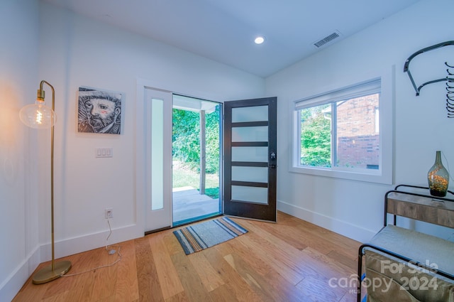 foyer entrance featuring light hardwood / wood-style flooring