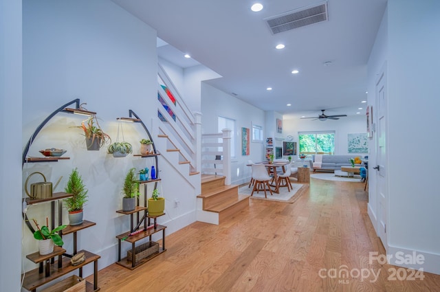 hall featuring light hardwood / wood-style floors