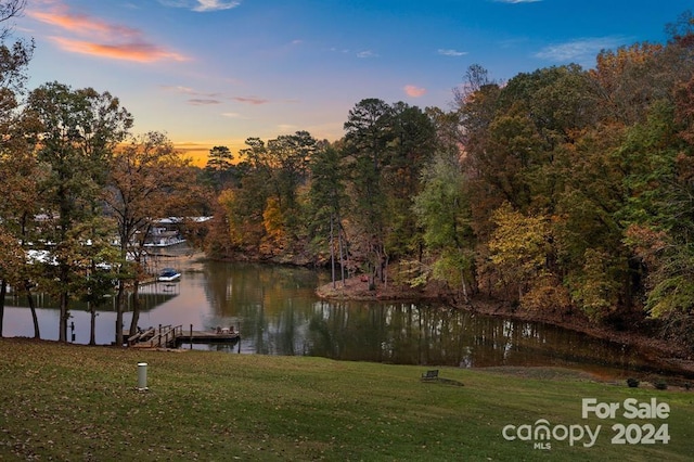 property view of water featuring a dock