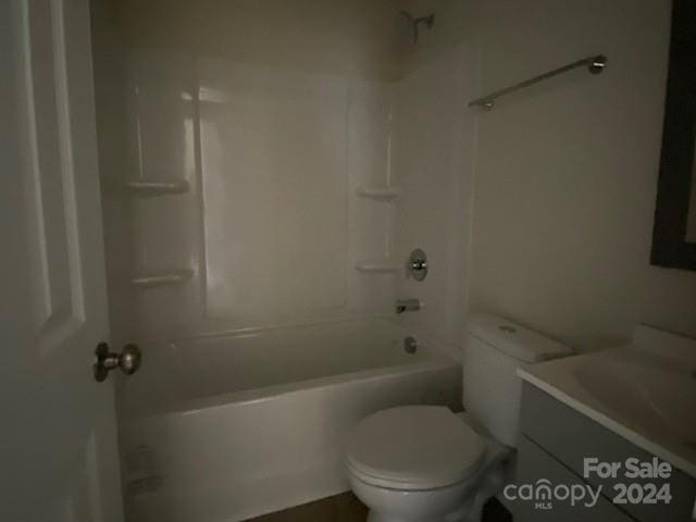 full bathroom featuring vanity, toilet, and shower / bathtub combination