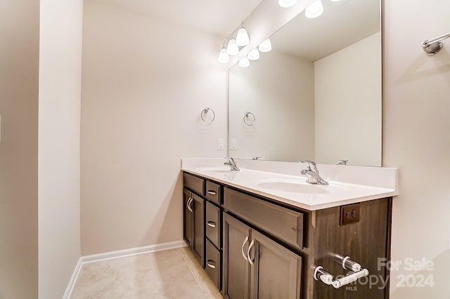 bathroom featuring vanity and tile patterned floors