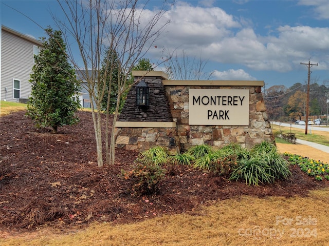 view of community sign