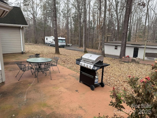 view of patio with area for grilling