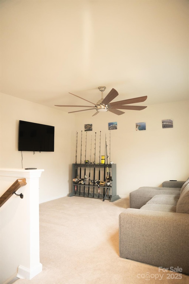 living room featuring carpet floors