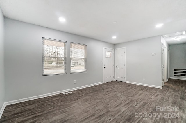 interior space featuring dark hardwood / wood-style flooring