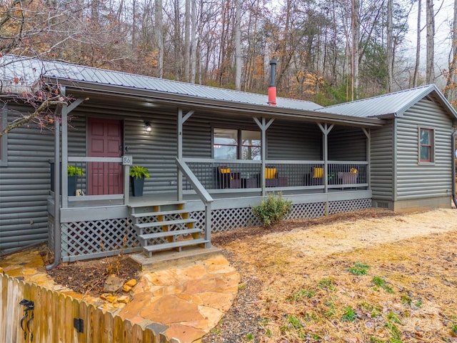 view of front of home with a porch