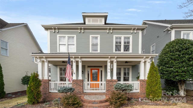 view of front of property with a porch