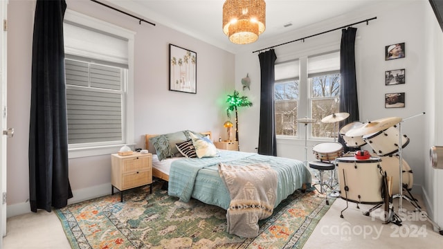 view of carpeted bedroom