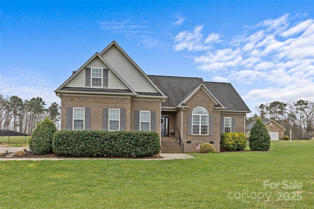 view of front of house featuring a front lawn