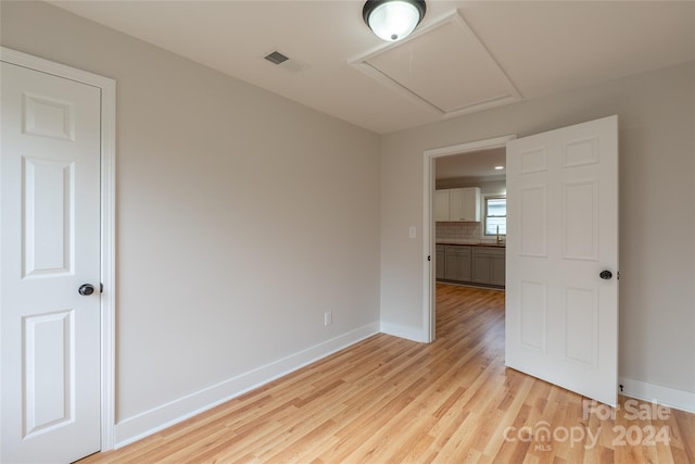 empty room featuring light wood-type flooring