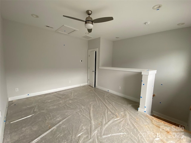 1615 Polk St Unit Eqx0208, Charlotte, NC 28206 - spare room with a ceiling fan, a smoke detector, and attic access