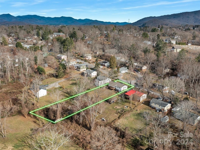 aerial view with a mountain view