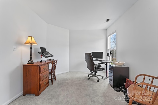 view of carpeted office