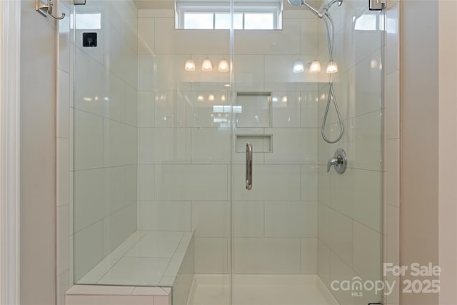 bathroom featuring walk in shower