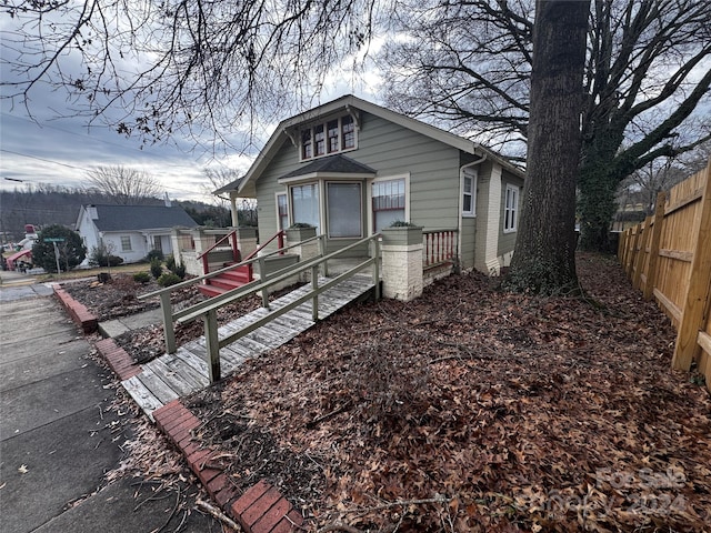 view of bungalow