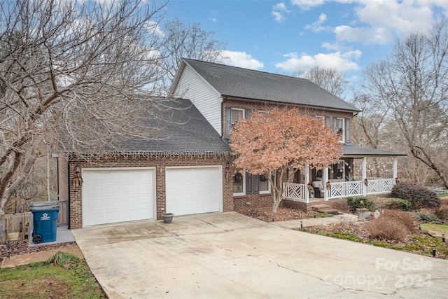 view of front of property with a porch