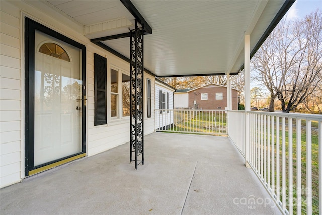 view of patio / terrace featuring covered porch