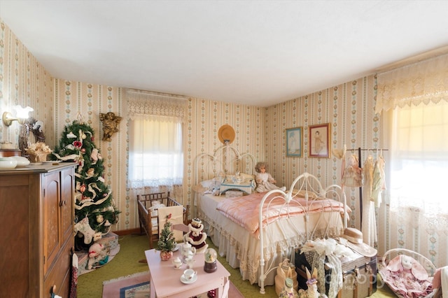 bedroom with carpet floors