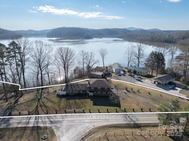 property view of water featuring a mountain view