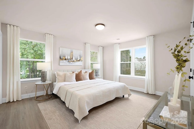 bedroom featuring light hardwood / wood-style flooring