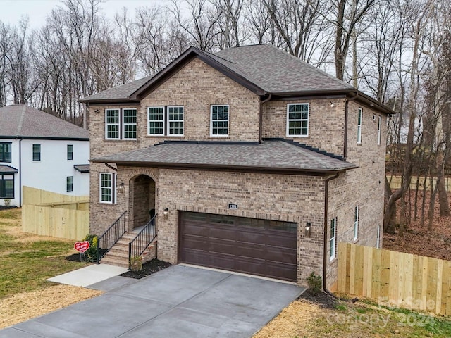 view of front facade with a garage