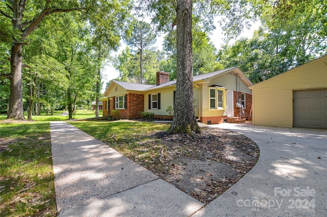 view of single story home