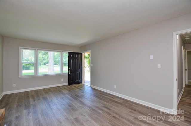 empty room featuring wood-type flooring