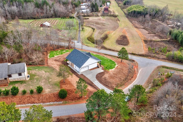 aerial view with a rural view