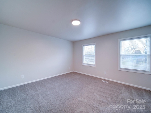 carpeted empty room featuring plenty of natural light