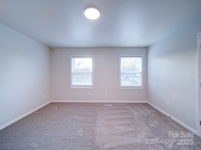 carpeted empty room featuring a wealth of natural light