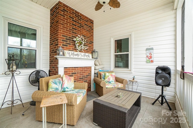 view of patio / terrace with ceiling fan