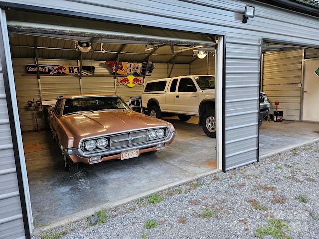 view of garage