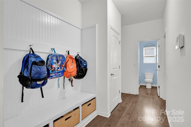 mudroom featuring hardwood / wood-style flooring