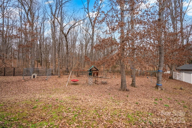 view of yard featuring a playground