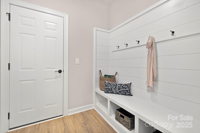 mudroom featuring light hardwood / wood-style flooring