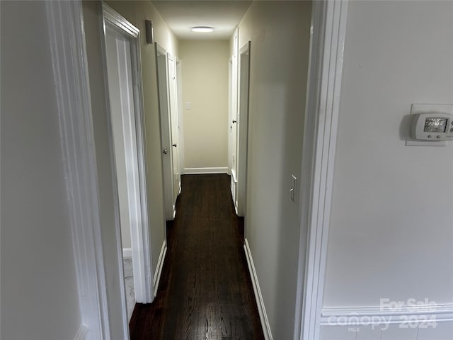 hall featuring dark hardwood / wood-style flooring