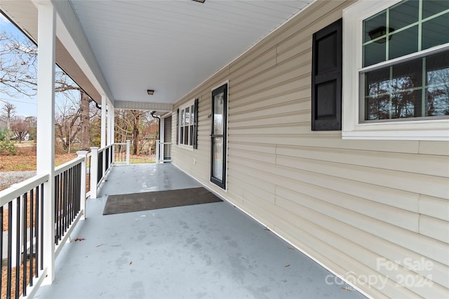 view of patio featuring covered porch