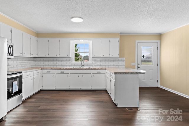 kitchen with white cabinets, a healthy amount of sunlight, sink, and appliances with stainless steel finishes