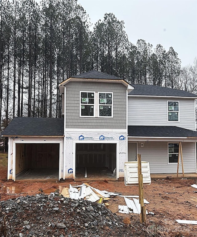 view of front facade with a garage