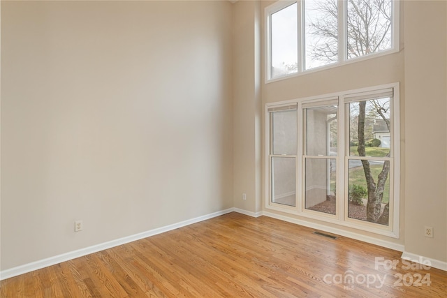 empty room featuring light wood-type flooring